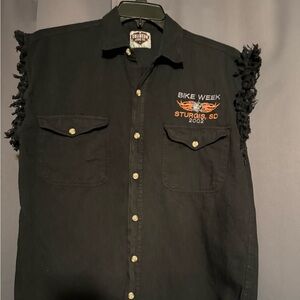 Black Sleeveless Men's Casual Shirt